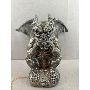 Magic Power Co Animated Gargoyle Halloween Prop Silver Gothic Decor 2010 Spooky